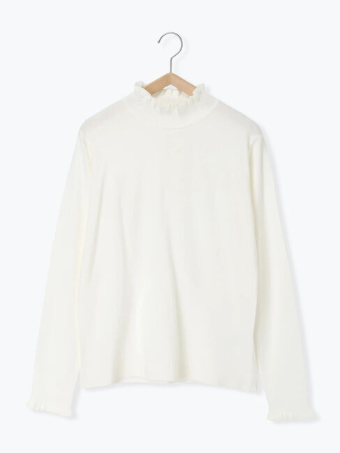 Samansa Mos2 blue「フリル衿ニットプルオーバー」|ニット・セーター|