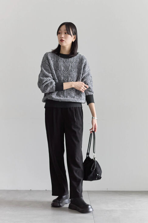 Samansa Mos2 blue「カットコールパンツ」|その他|