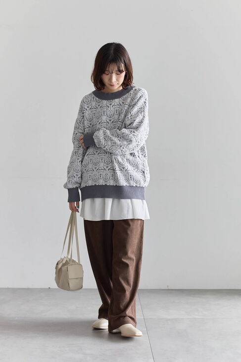 Samansa Mos2 blue「カットコールパンツ」|その他|