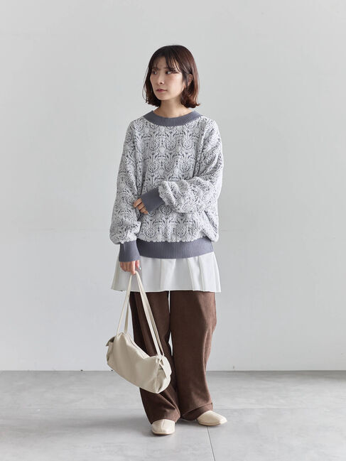 Samansa Mos2 blue「カットコールパンツ」|その他|