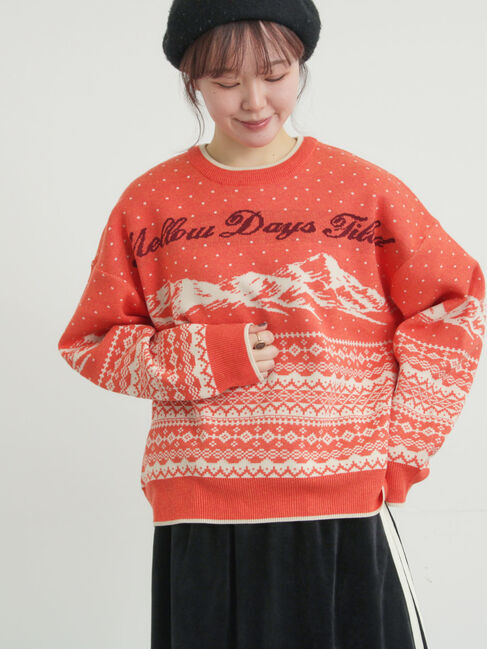 Samansa Mos2「山柄ジャカードニット」|ニット・セーター|