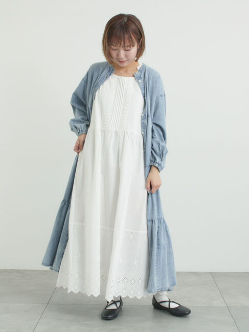 Samansa Mos2「【抗菌防臭】スカラップレースペチワンピース」|ワンピース|