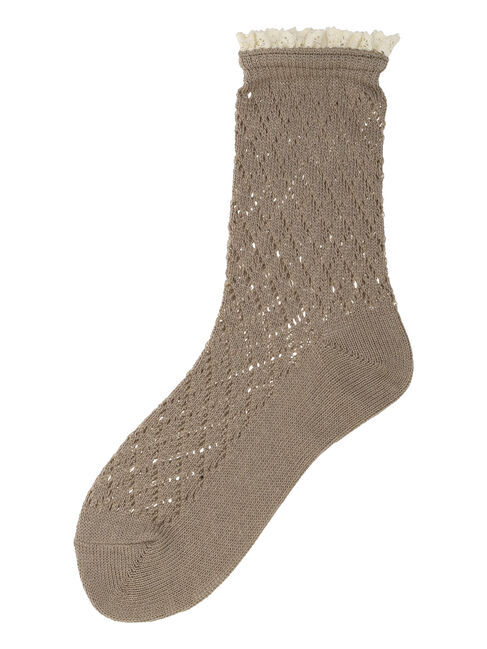 Samansa Mos2「レース付きメッシュソックス」|ソックス|