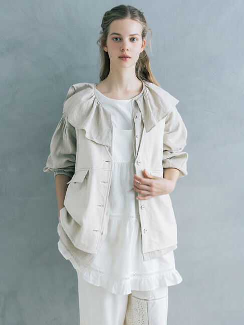 Samansa Mos2「【Cross&times;Linen】セーラーカラーブラウス」|シャツ・ブラウス|