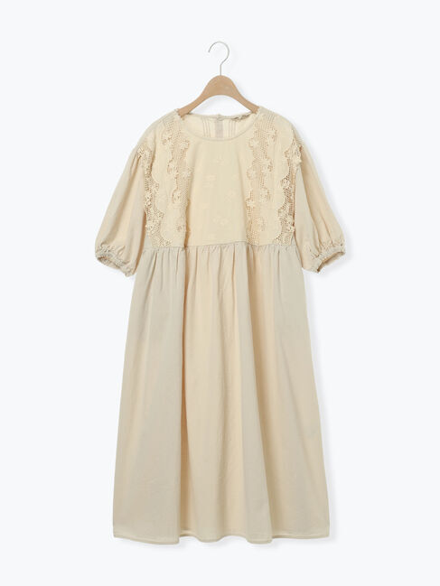 Samansa Mos2「胸元レース貼りワンピース」|ワンピース|