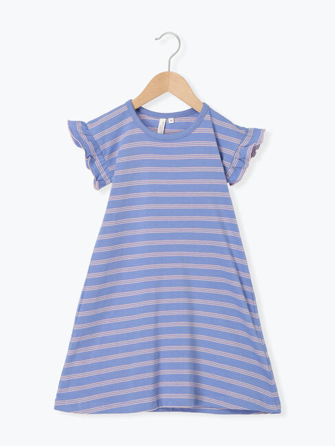 Samansa Mos2 Lagom「【吸水速乾】ボーダーカットワンピース」|ワンピース|パープル