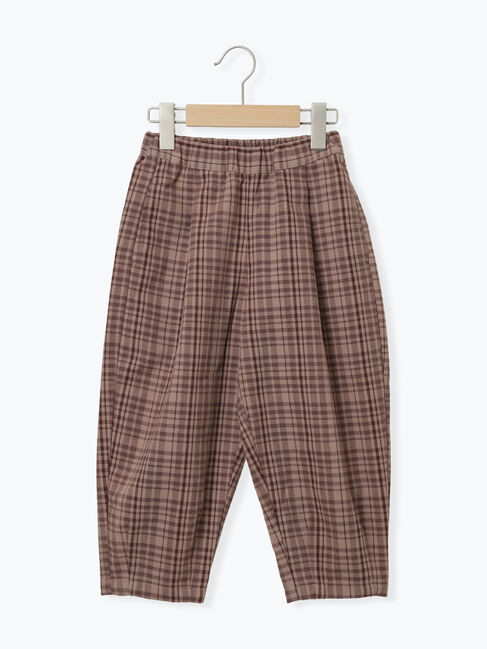 Samansa Mos2 Lagom「チェック柄コクーンパンツ」|その他|ブラウン