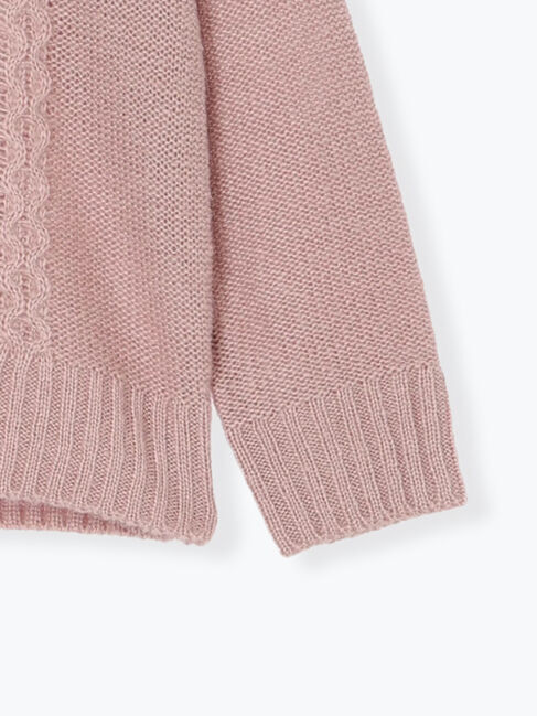 Samansa Mos2 Lagom「【マシンウォッシャブル】肩フリルケーブル編みニット」|ニット・セーター|