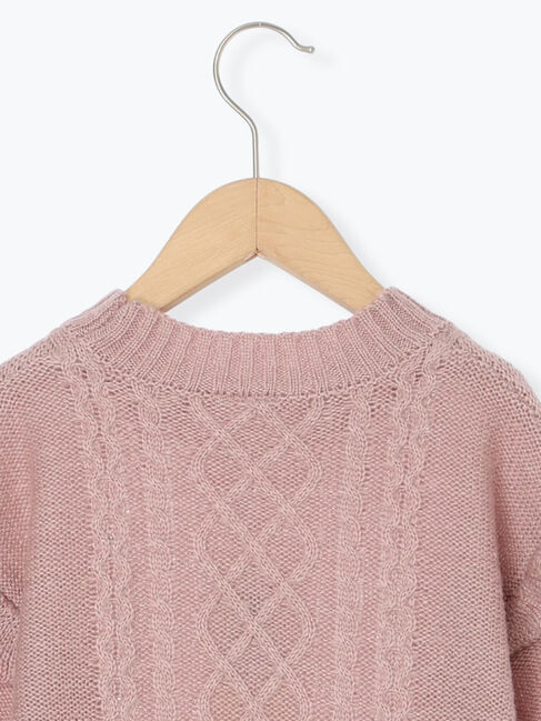 Samansa Mos2 Lagom「【マシンウォッシャブル】肩フリルケーブル編みニット」|ニット・セーター|