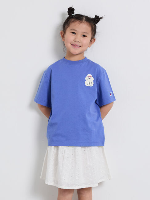 Samansa Mos2 Lagom「【Champion】さがら刺繍Tシャツ」|Tシャツ・カットソー|ブルー