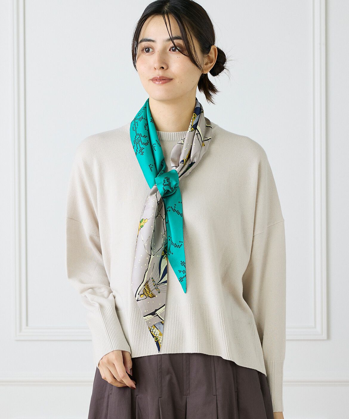 INED「《大きいサイズ》クルーネックプルオーバーニット」|ニット・セーター|グレーベージ 3