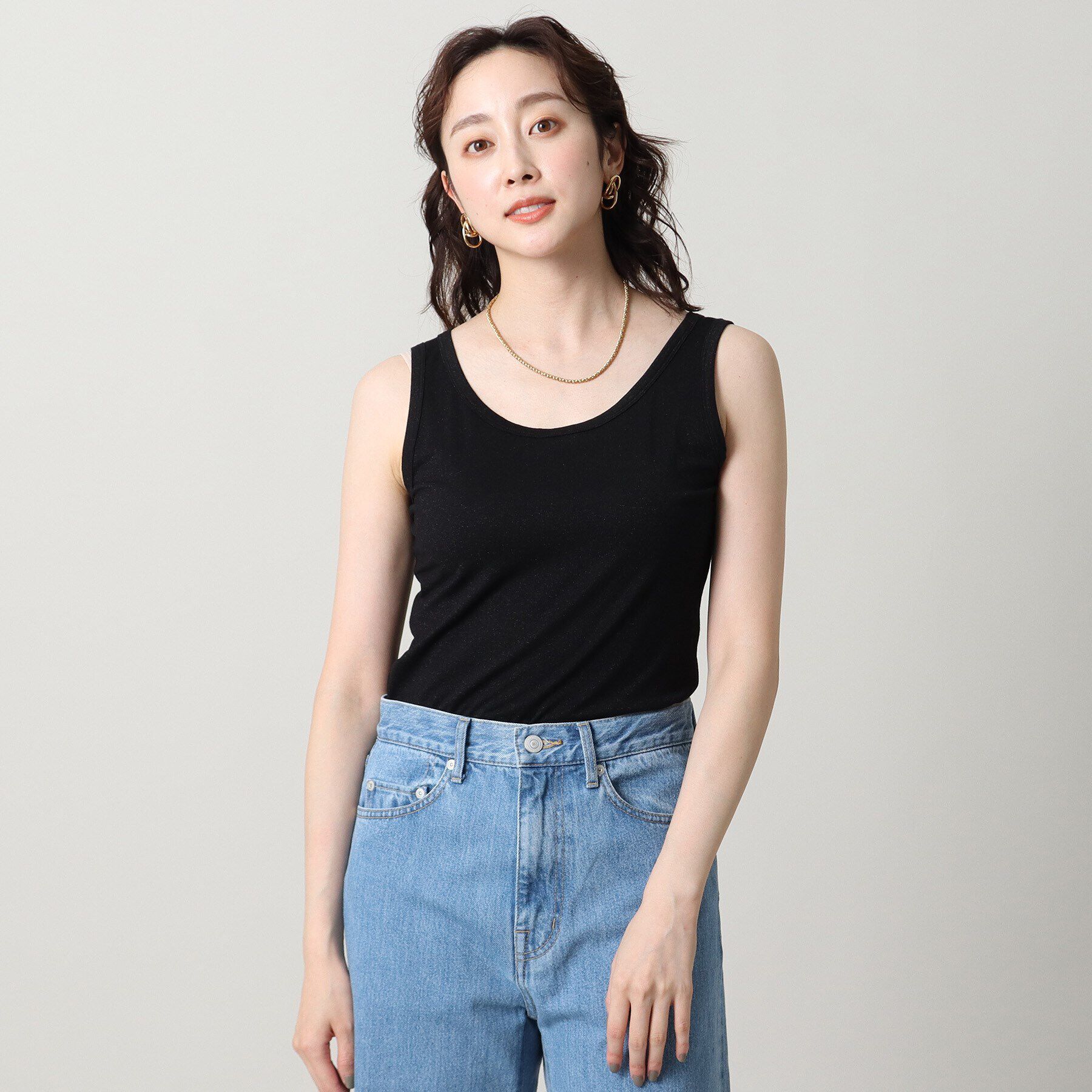 UNTITLED「リーベルラメベア天竺プルオーバファブリック」|キャミソール|