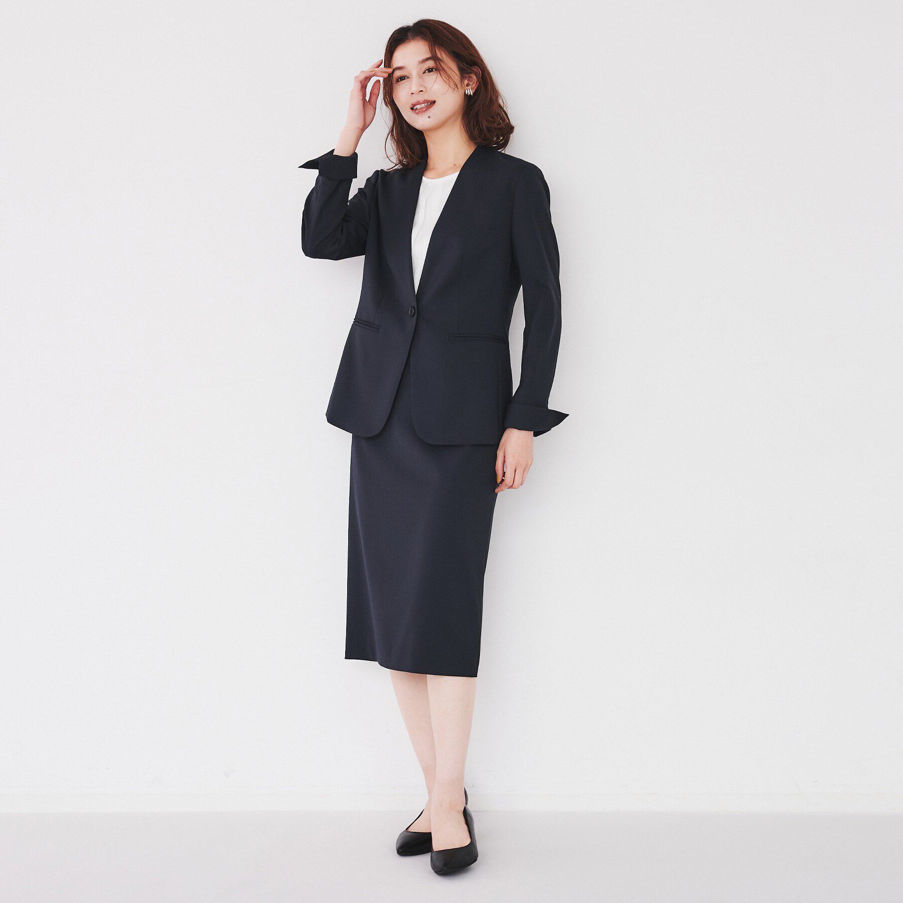 UNTITLED「【洗える通勤スーツ】レジェールギャバ ストレッチタイトスカート」|スカート|