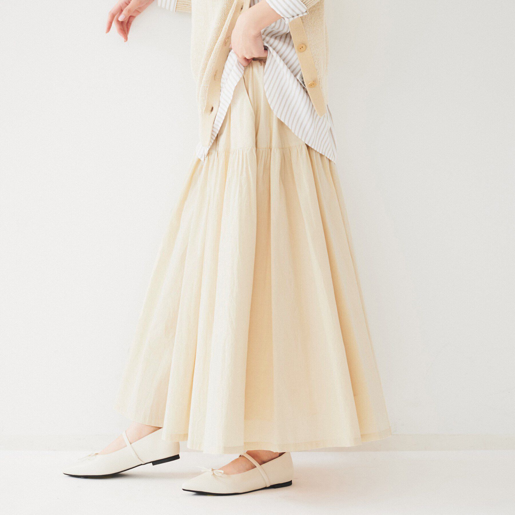 UNTITLED「ライトコットン ティアードスカート」|スカート|