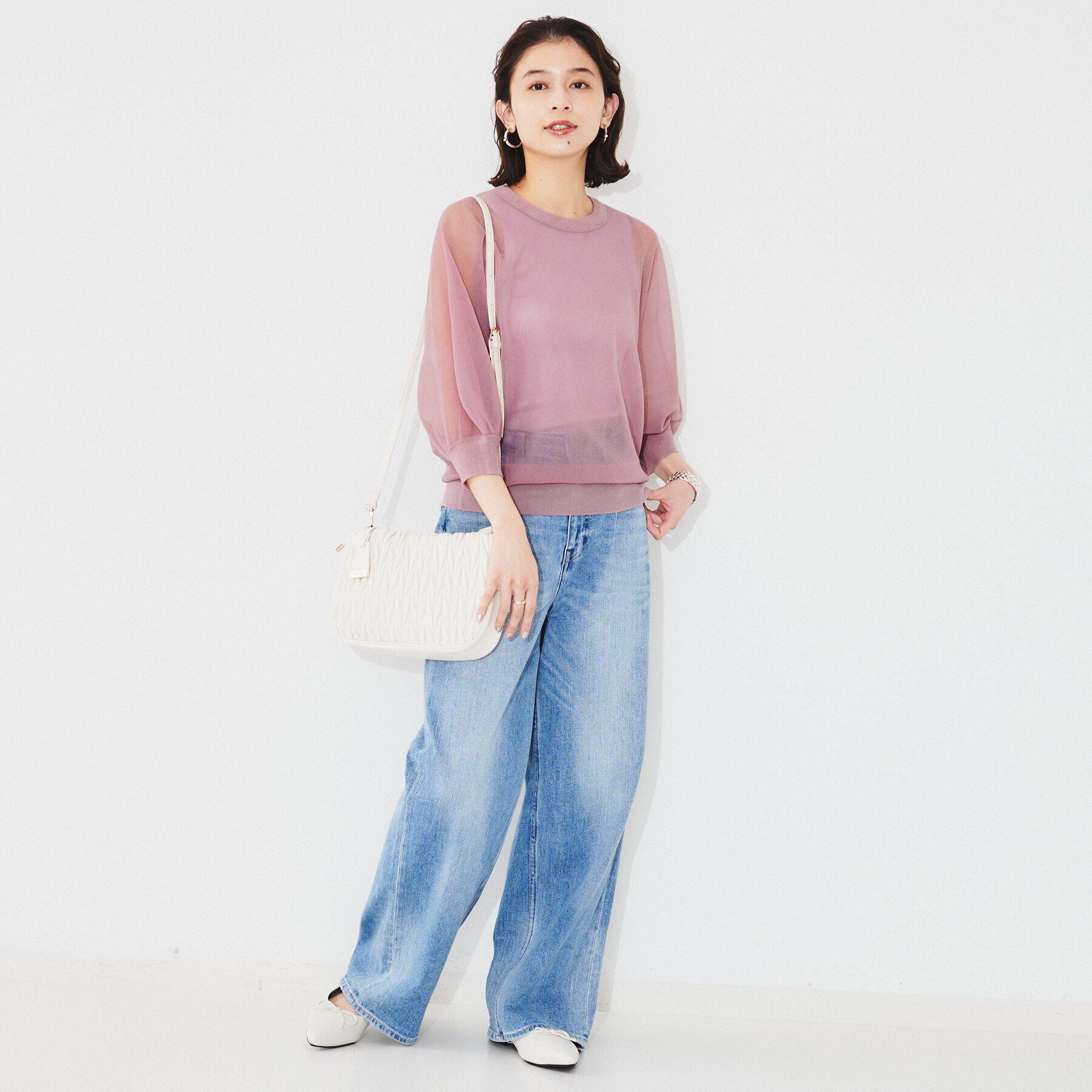 UNTITLED「【Munich】シアーパフスリーブプルオーバー」|Tシャツ・カットソー|