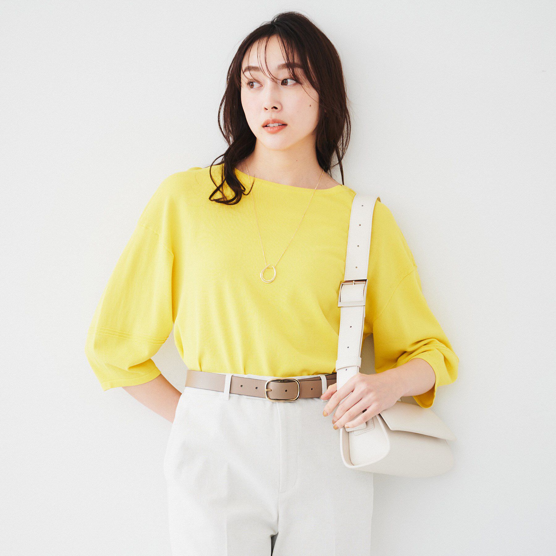 UNTITLED「【袖コンシャス/着映え/六分袖】ランタンスリーブニット」|ニット・セーター|