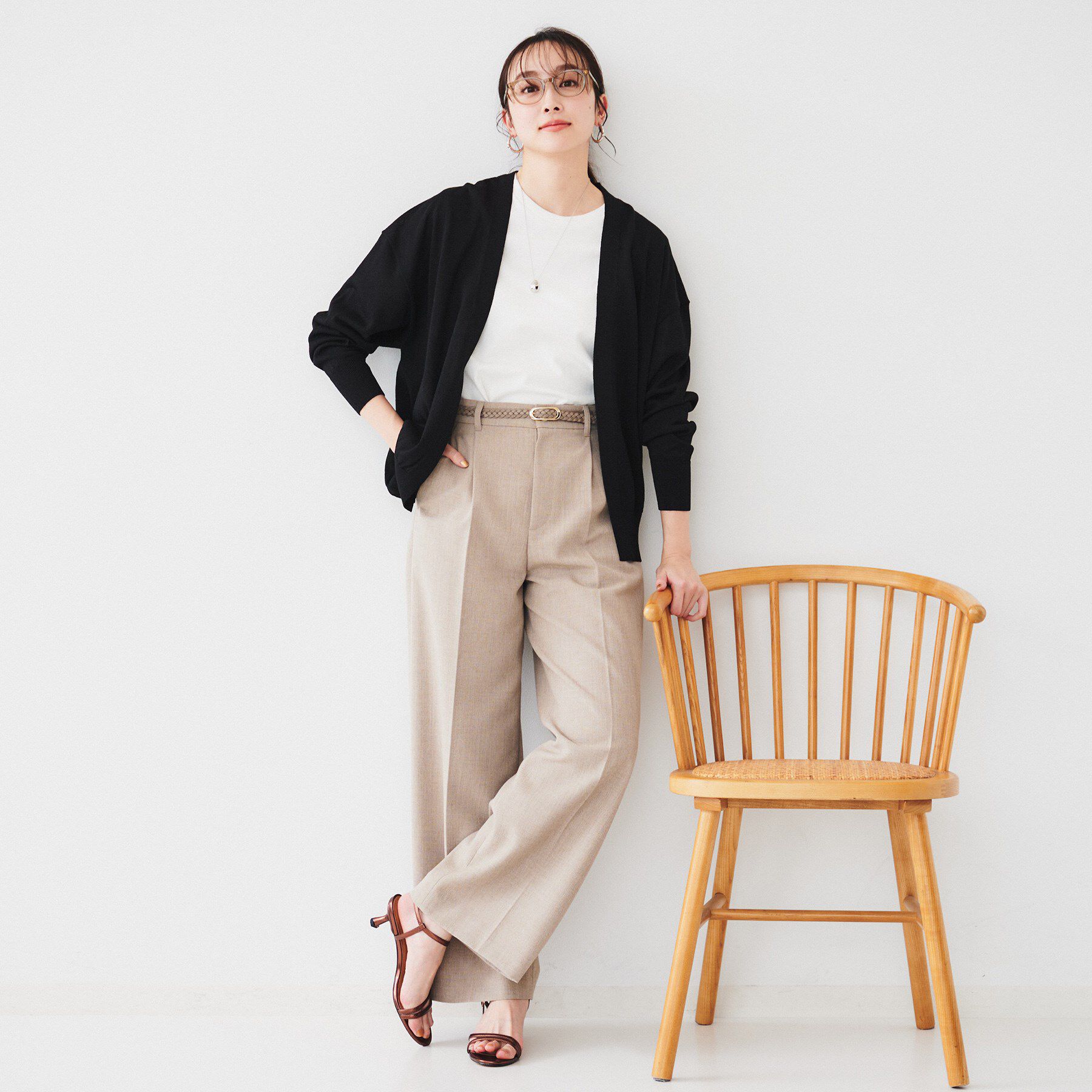 UNTITLED「【体型カバー/通勤/冷房対策】釦レスカーディガン」|カーディガン|