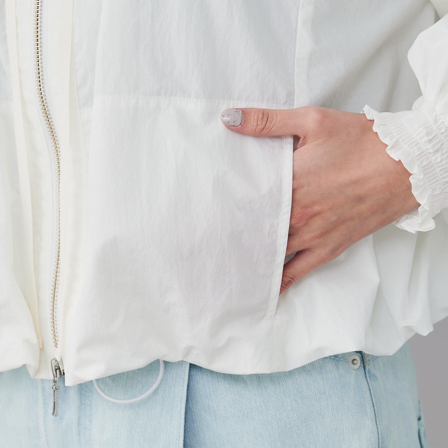 UNTITLED「【MARILYN MOON】プリーツナイロンシアーバルーンブルゾン」|ブルゾン・スタジャン|