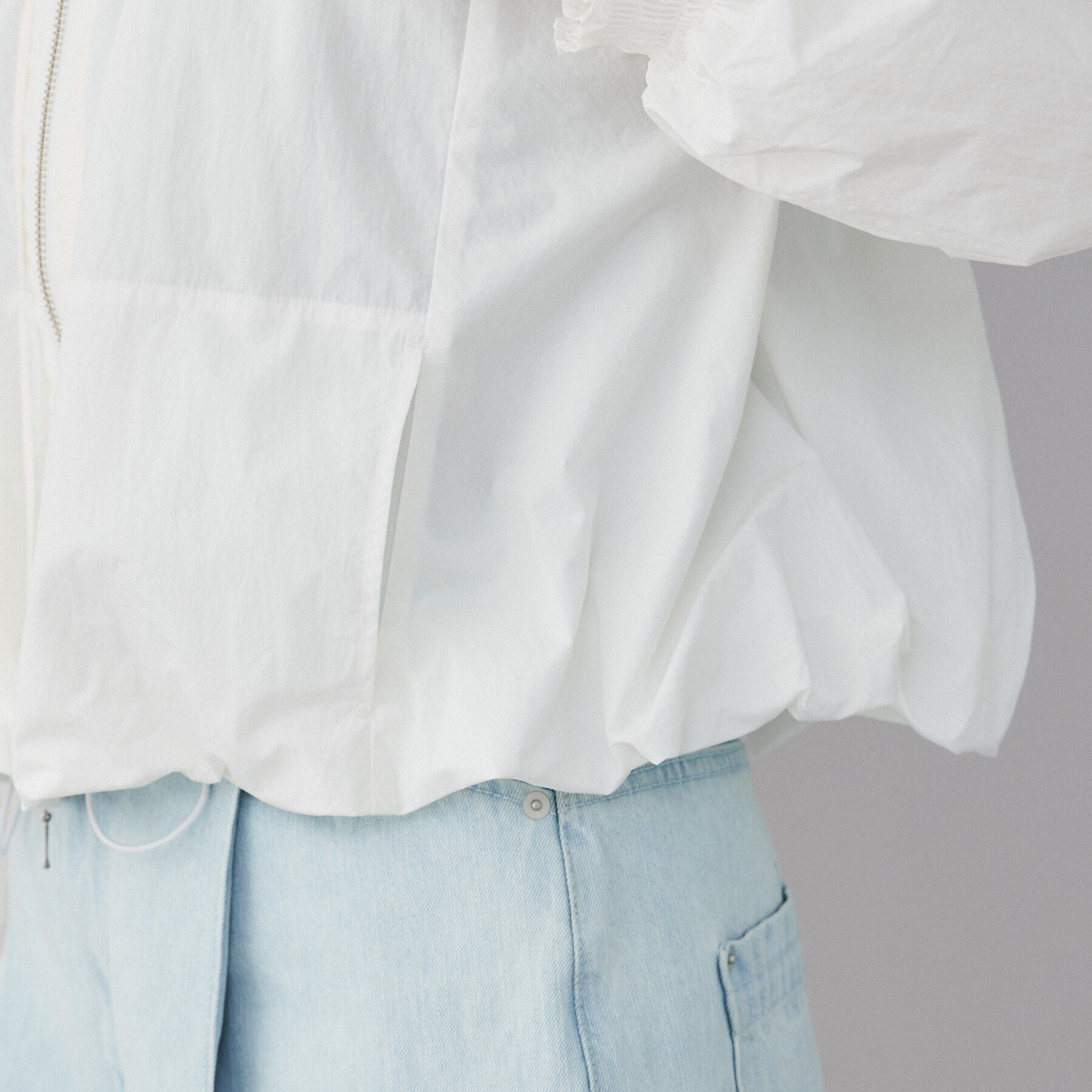 UNTITLED「【MARILYN MOON】プリーツナイロンシアーバルーンブルゾン」|ブルゾン・スタジャン|