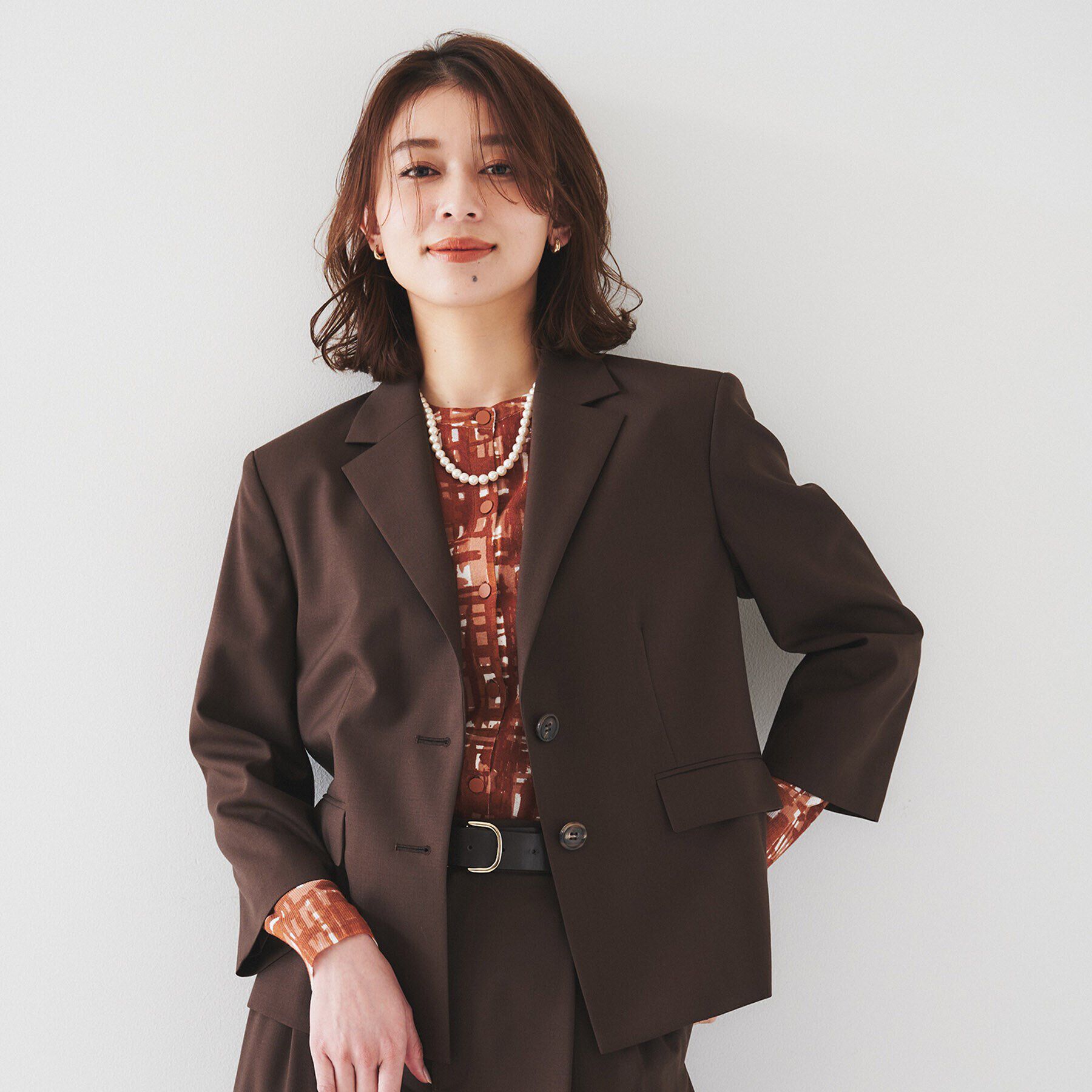 UNTITLED「【オンオフ使える/セットアップ可能】トロピカルウール シングルブレストジャケット」|テーラードジャケット|ブラウン(043)