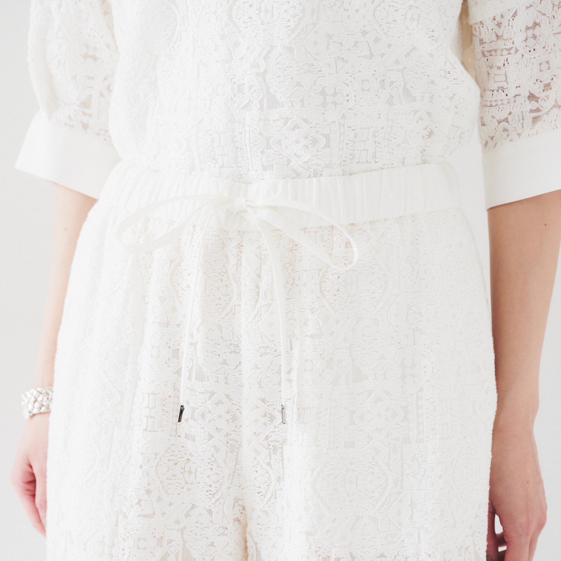 UNTITLED「【セットアップ可能/トレンド】クロシェ風レースワイドパンツ」|その他|