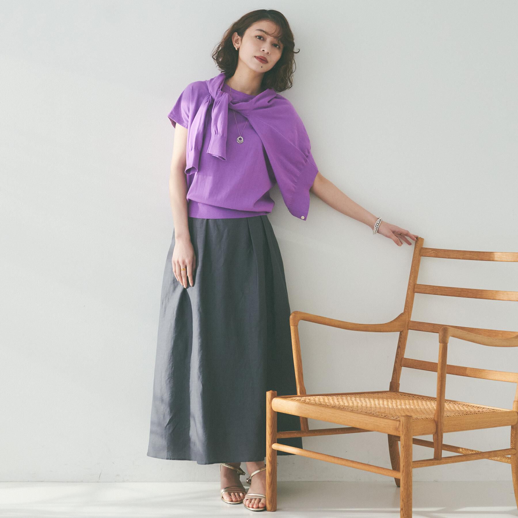 UNTITLED「【11色展開/コットン100/アンサンブル可能】 プルオーバーニット」|ニット・セーター|