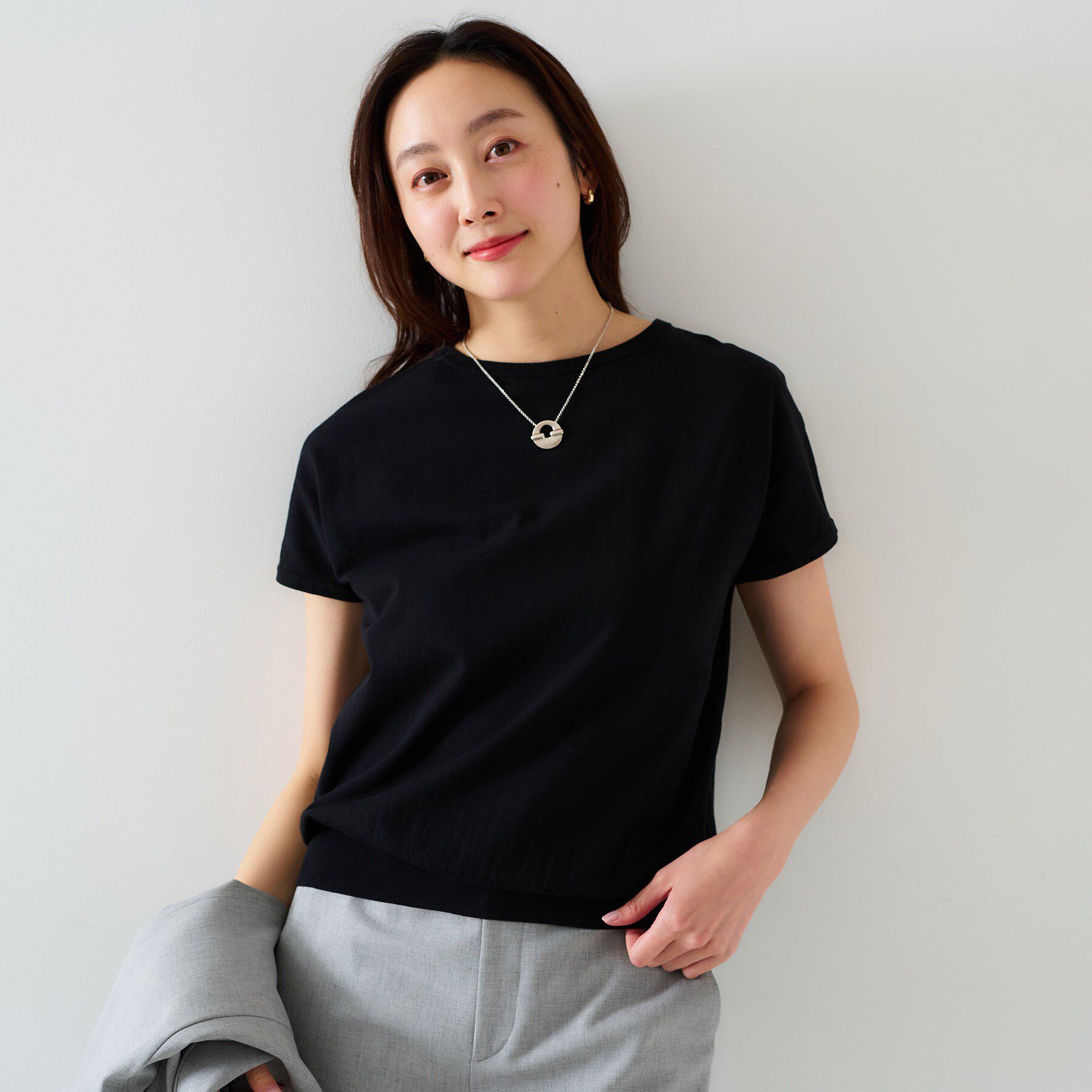 UNTITLED「【11色展開/コットン100/アンサンブル可能】 プルオーバーニット」|ニット・セーター|