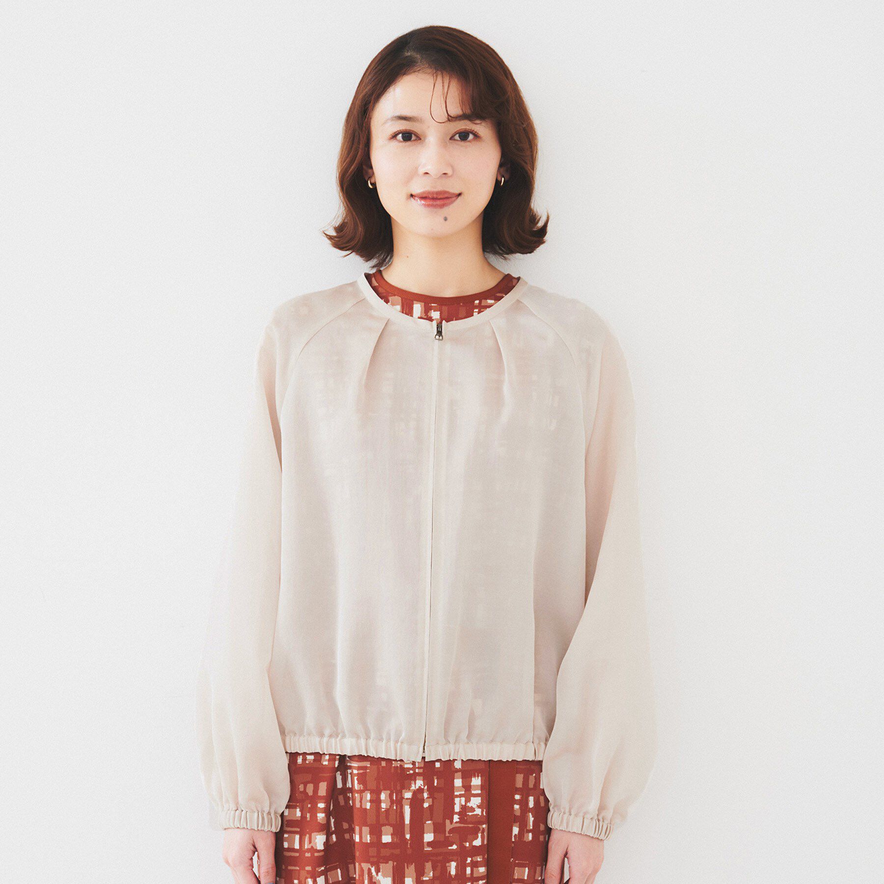 UNTITLED「【トレンド/洗える/軽い】シアーブルゾン」|ブルゾン・スタジャン|