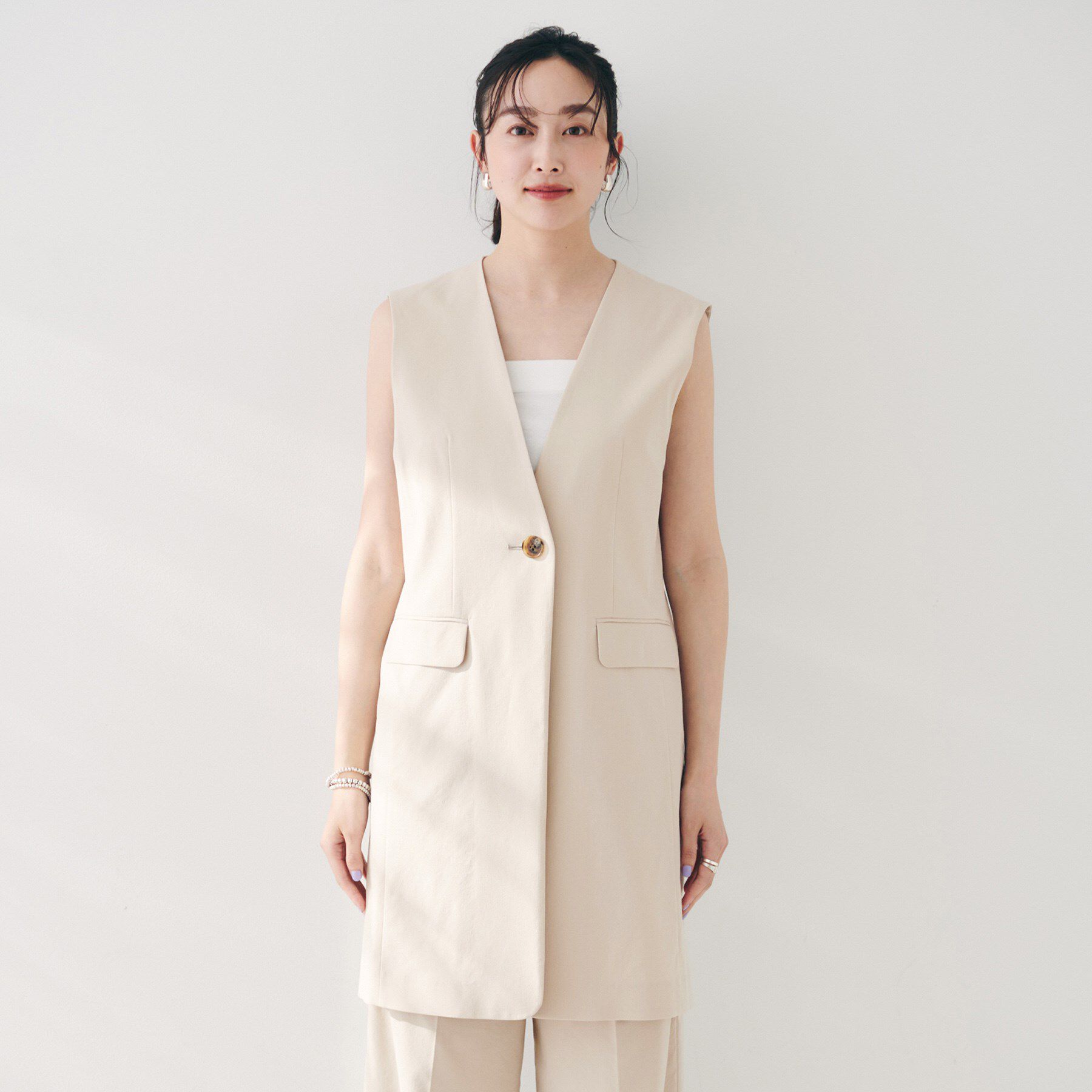 UNTITLED「【セットアップ可能／オンオフ】ラミー混カラーレスジレ」|ベスト・ジレ|