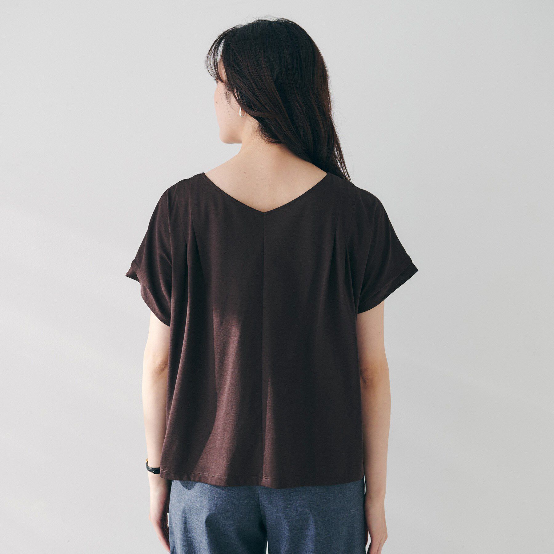 UNTITLED「【洗える】タック入りフレンチスリーブプルオーバー」|Tシャツ・カットソー|