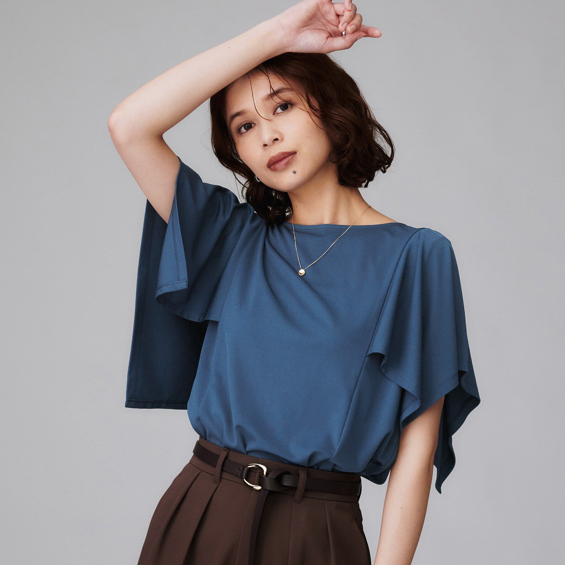 UNTITLED「【きれいめ／接触冷感／日本製】ハンカチスリーブプルオーバー」|Tシャツ・カットソー|