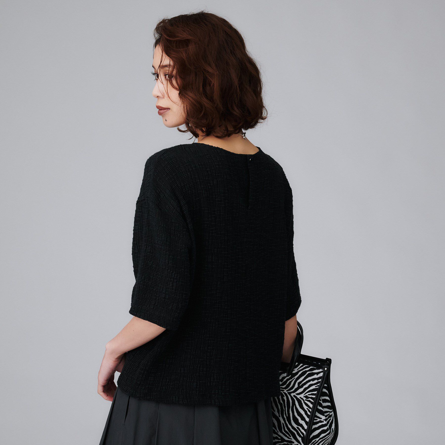 UNTITLED「【五分袖/ジャージトップス】スラブカールマイヤープルオーバー」|Tシャツ・カットソー|