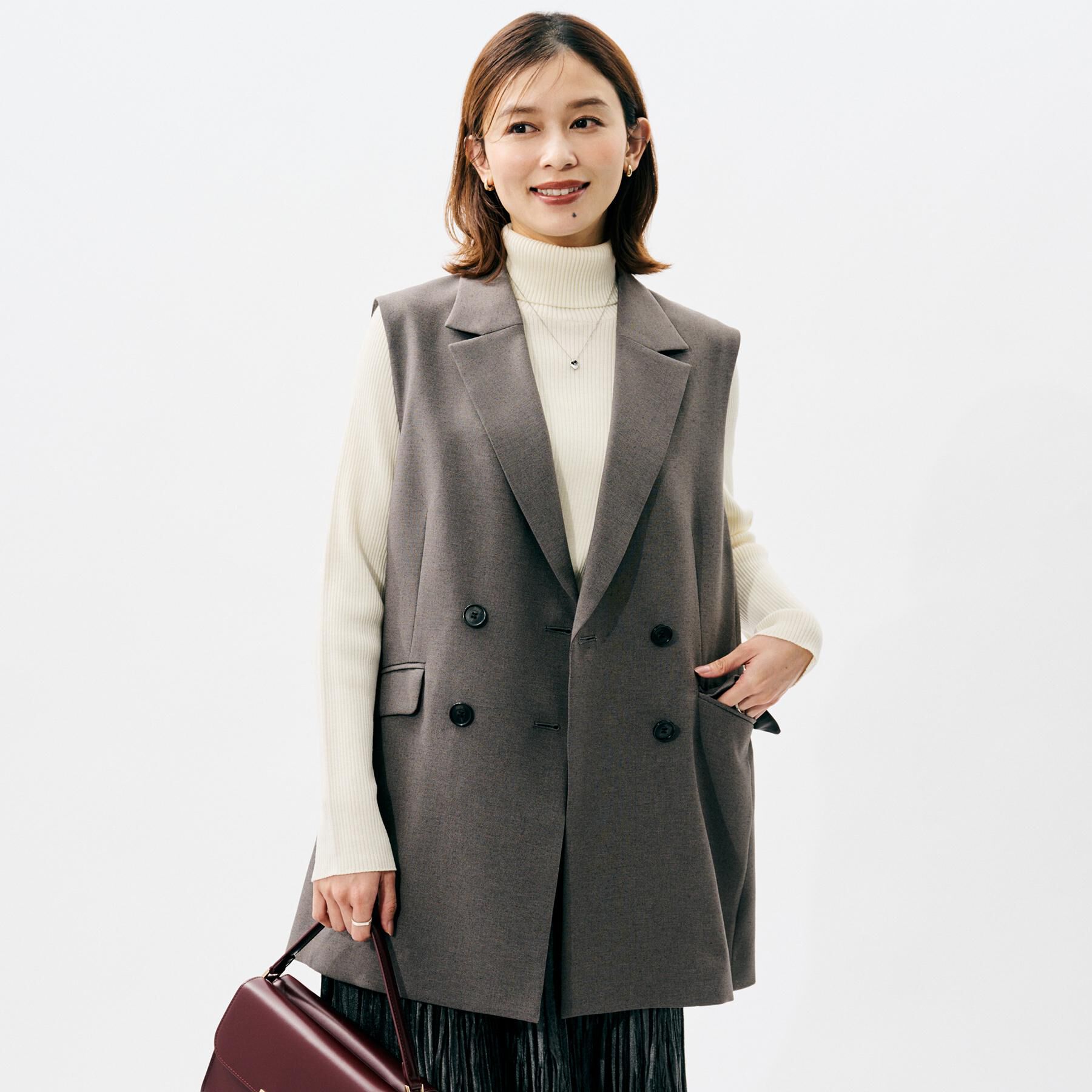 UNTITLED「【セットアップ可/洗える】スラブテーラードカラージレ」|ベスト・ジレ|