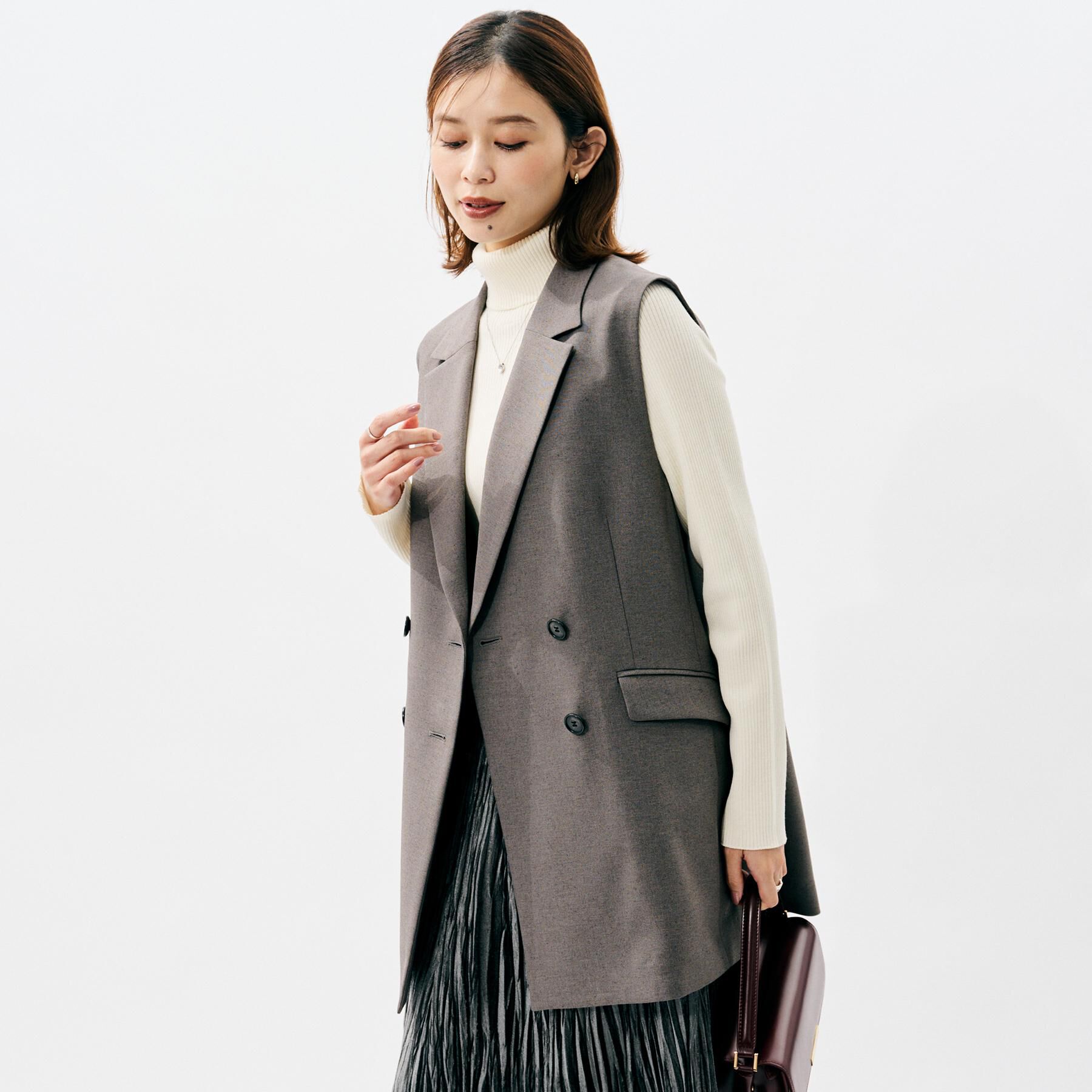 UNTITLED「【セットアップ可/洗える】スラブテーラードカラージレ」|ベスト・ジレ|