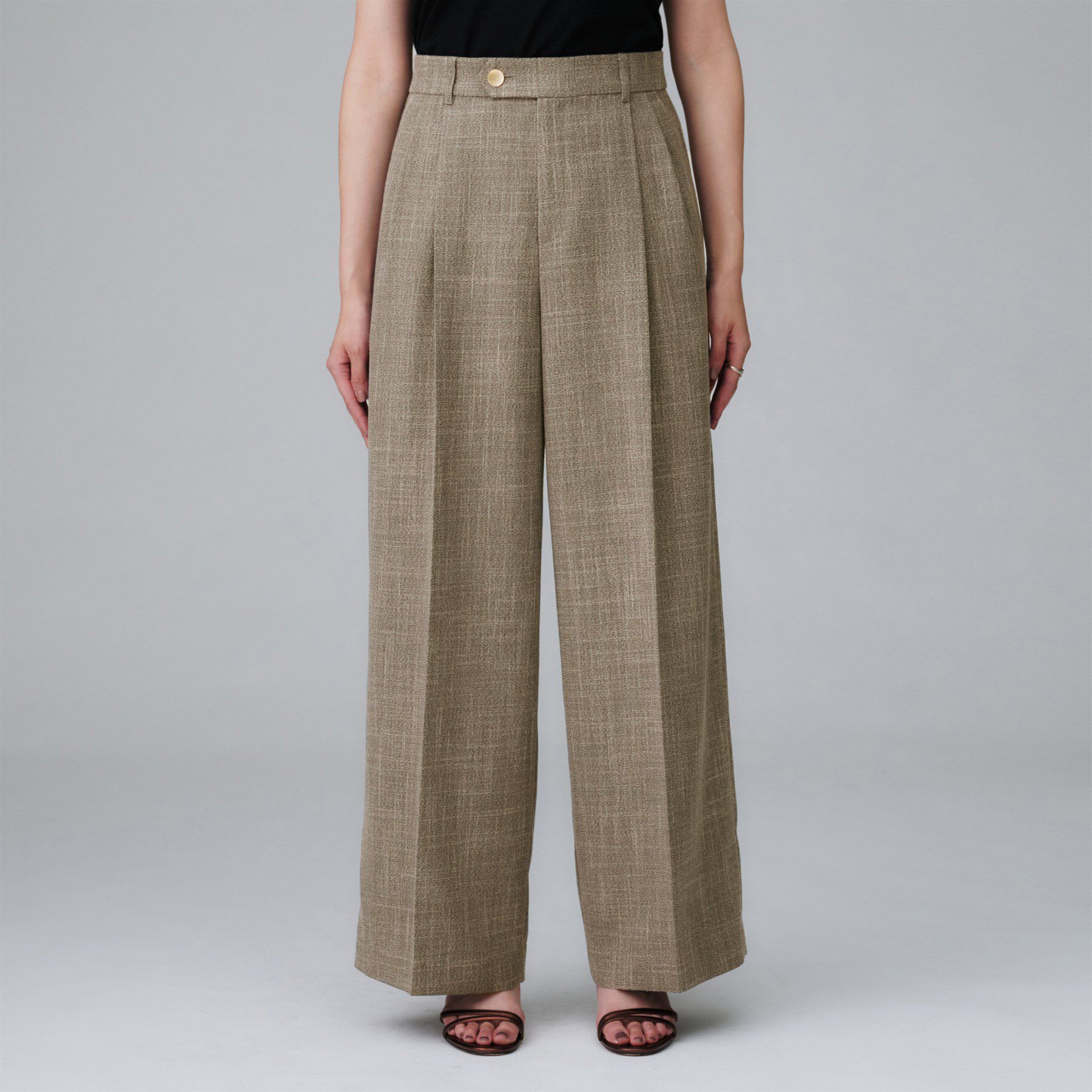 UNTITLED「【セットアップ可/洗える】梳毛調合繊2タックワイドパンツ」|その他|