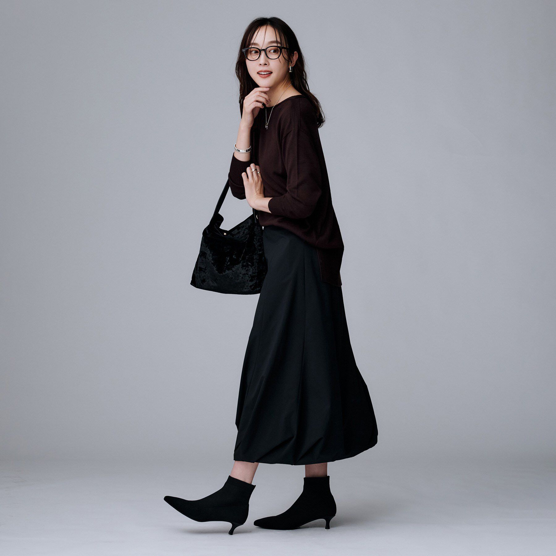 UNTITLED「【ストレッチ】ニットブーツ」|ショートブーツ|