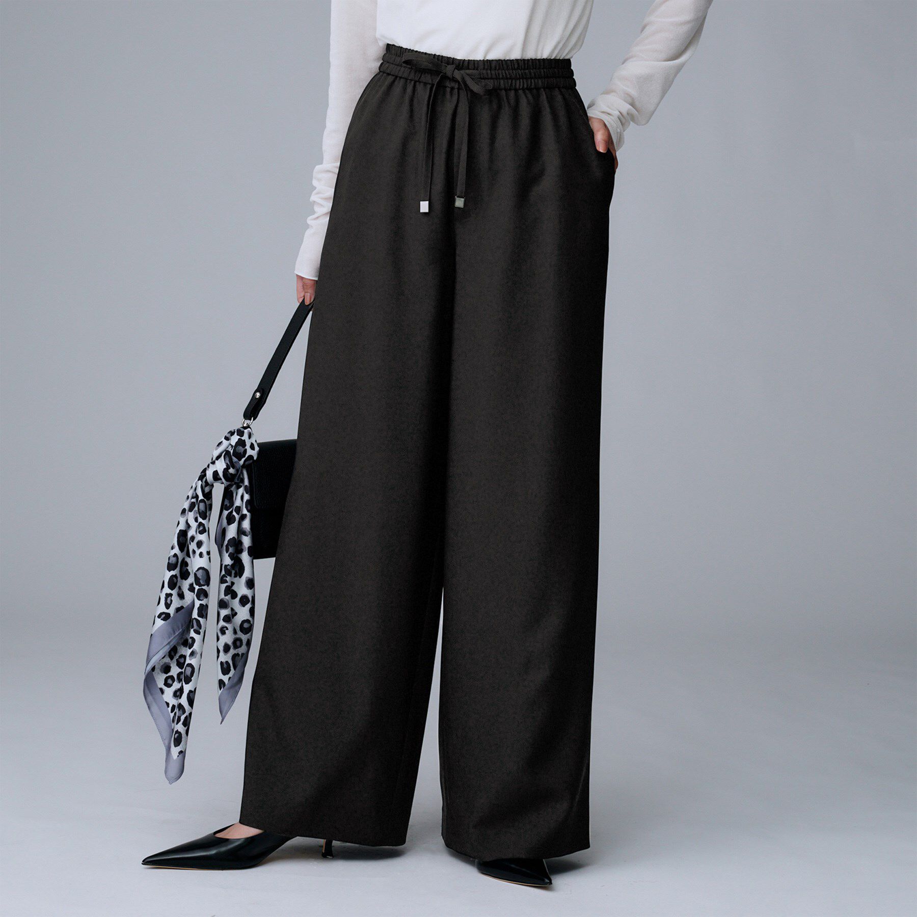 UNTITLED「【洗える/ワイド/ウエストゴム】ストレッチドロストパンツ」|その他|