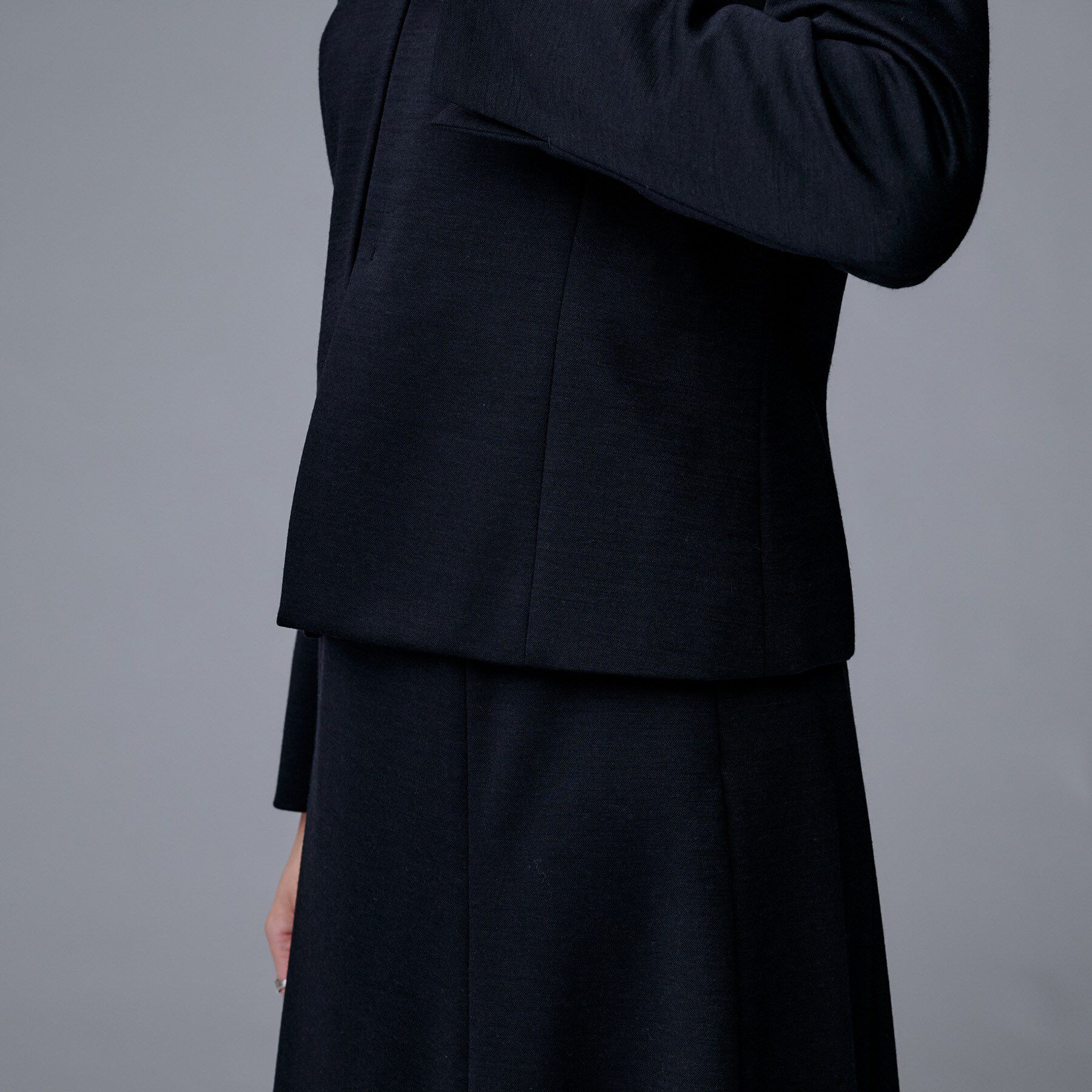 UNTITLED「【洗えるスーツ/ストレッチ】ウール混ジャージ ノーカラージャケット」|ノーカラージャケット|