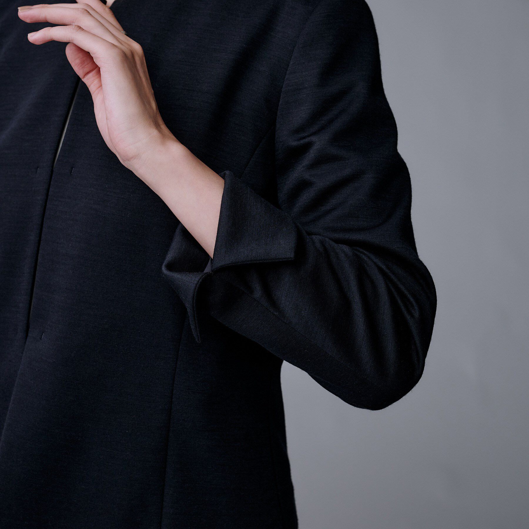 UNTITLED「【洗えるスーツ/ストレッチ】ウール混ジャージ ノーカラージャケット」|ノーカラージャケット|