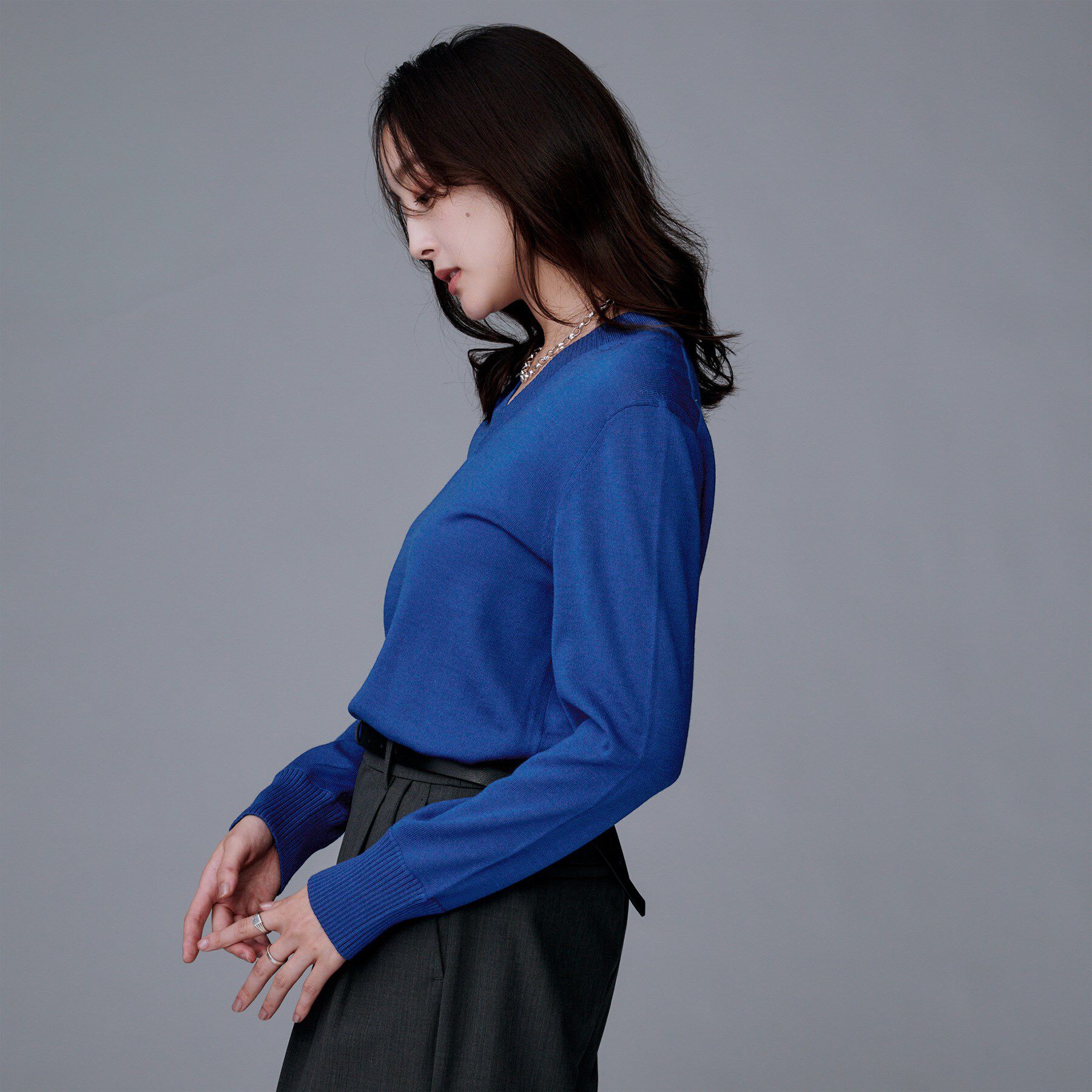 UNTITLED「【洗える/きれいめ】Vネックプルオーバーニット」|ニット・セーター|