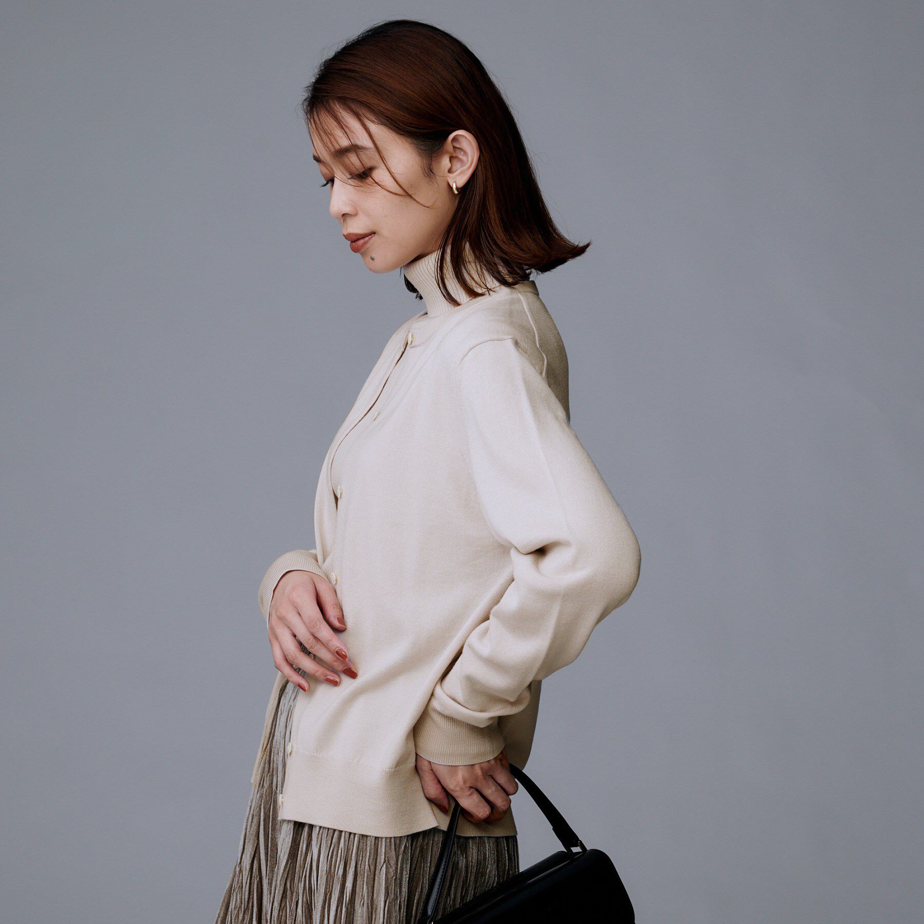 UNTITLED「【洗える/アンサンブル可/ウール100%】ウールクルーカーディガン」|カーディガン|