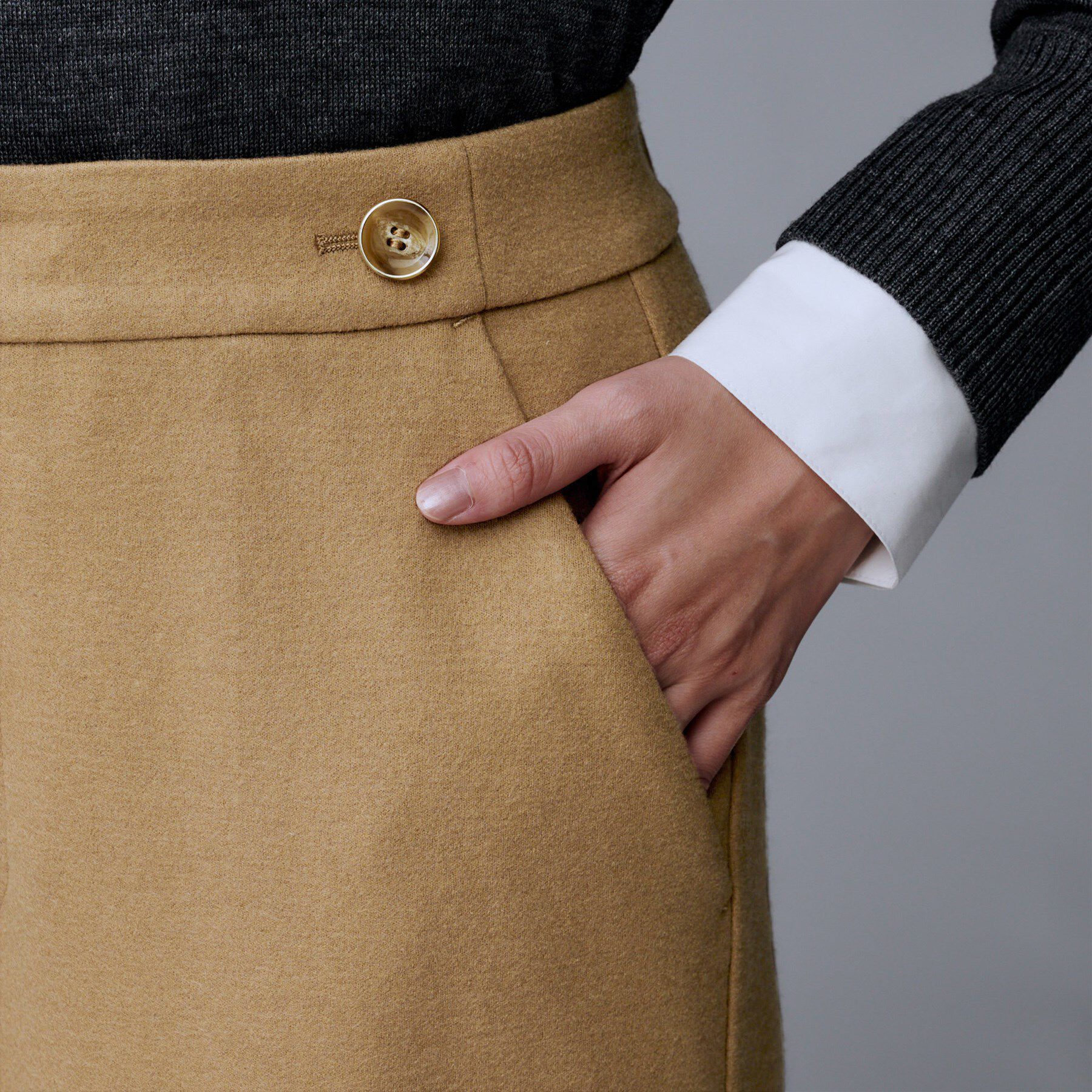 UNTITLED「【ウール100%/ウエスト後ろゴム】 クロップドワイドパンツ」|その他|