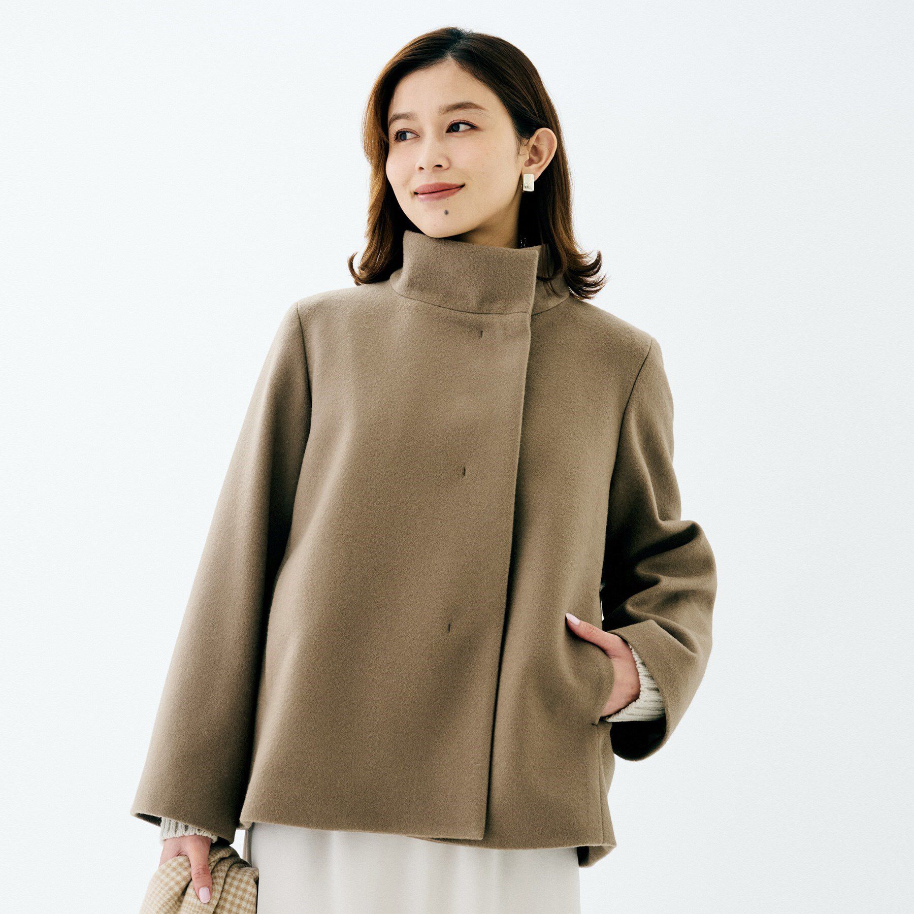 UNTITLED「【着回しが効く／オンオフアウター】ウールショートコート」|その他|ブラウン(643)