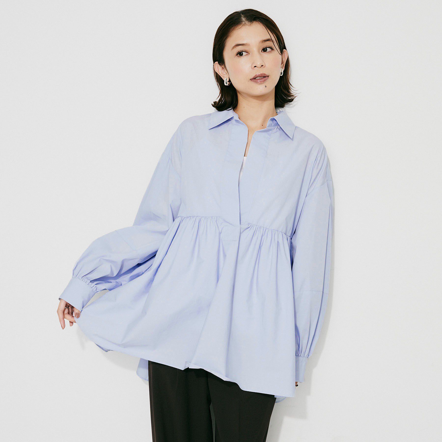 UNTITLED「【PROTAGPNISTA】FLAIR SHIRT」|シャツ・ブラウス|ブルー(091)