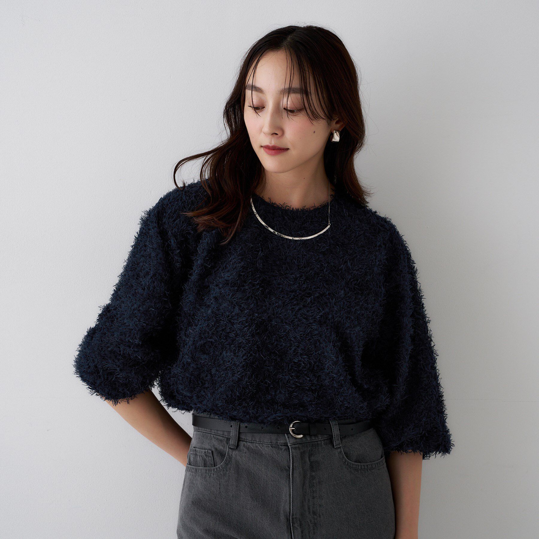 UNTITLED「【洗える/1枚で着映え】カットジャカードトップス」|シャツ・ブラウス|