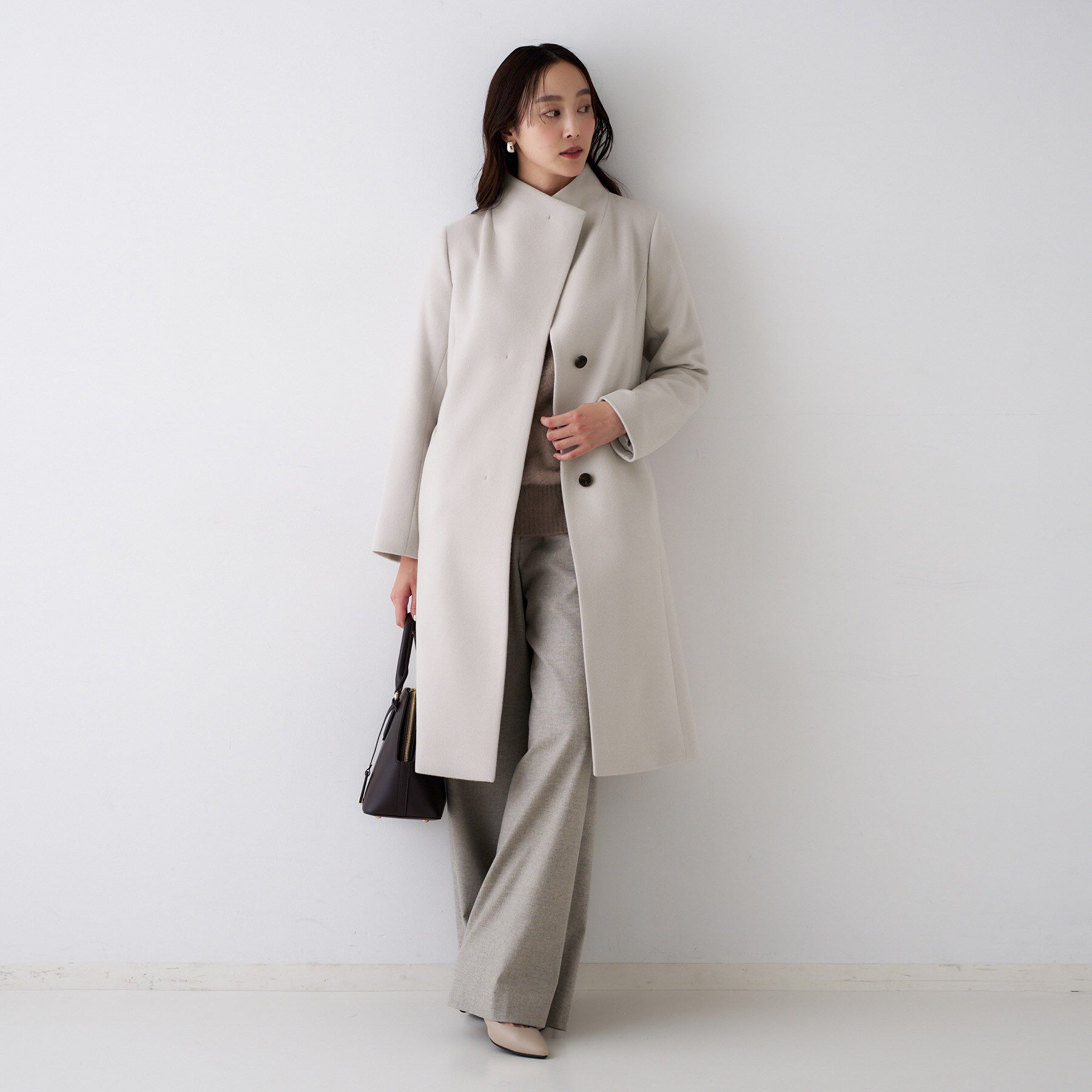 UNTITLED「【きれいめ/スタイリッシュ】2WAYスタンドカラーロングコート」|その他|