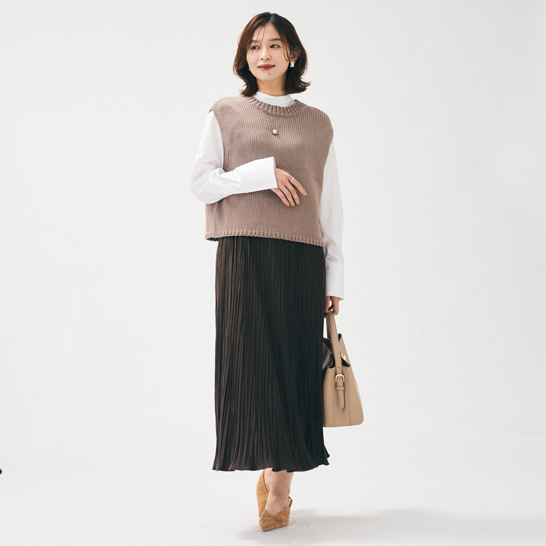 UNTITLED「【重ね着レイヤード/スーツブラウス】ファインブロードハイネックシャツ」|シャツ・ブラウス|