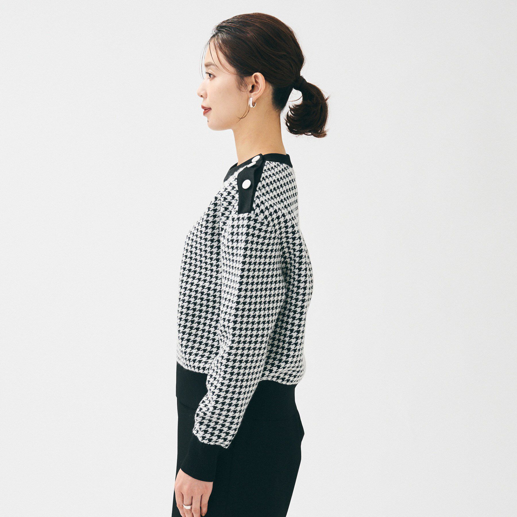 UNTITLED「【洗える/コンパクト丈】チドリジャカード プルオーバー」|ニット・セーター|