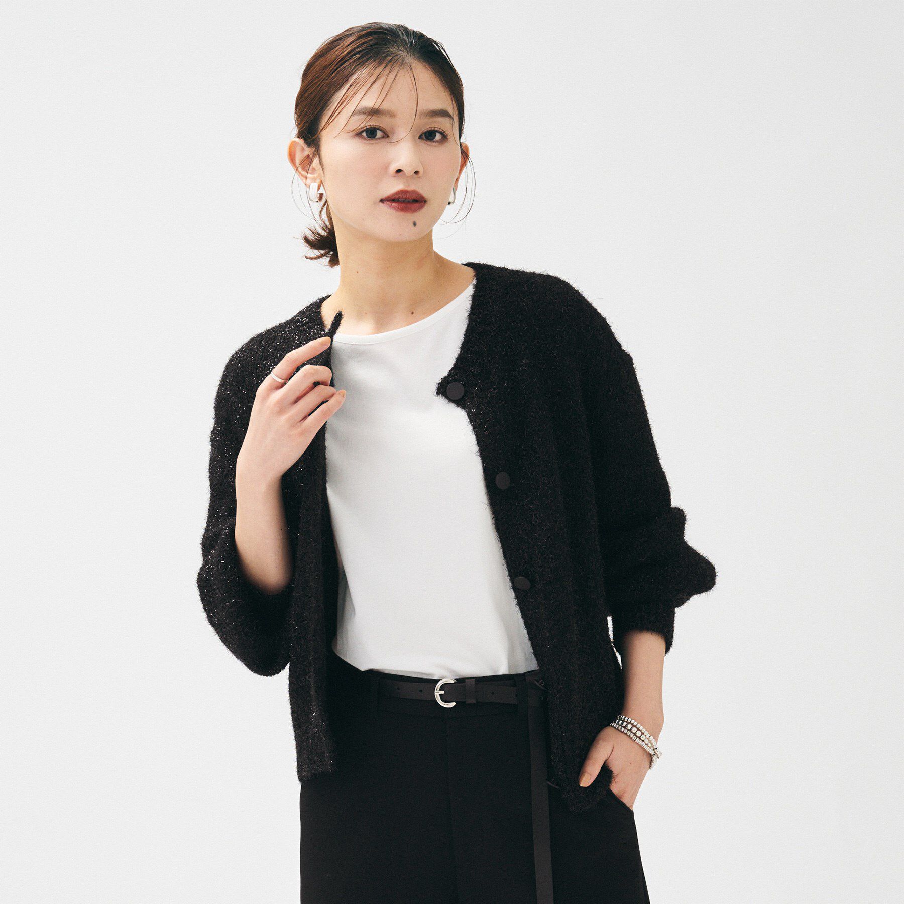 UNTITLED「【ラメ風/着映え】ファンシーヤーン カーディガン」|カーディガン|