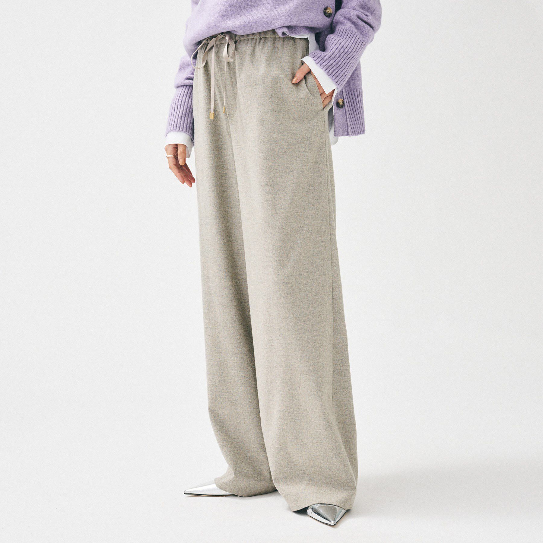 UNTITLED「【きれいめリラクシー/ウエストゴム】ウールサキソニー ワイドパンツ」|その他|
